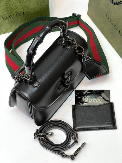 Gucci Bamboo 1947 mini top handle bag black
