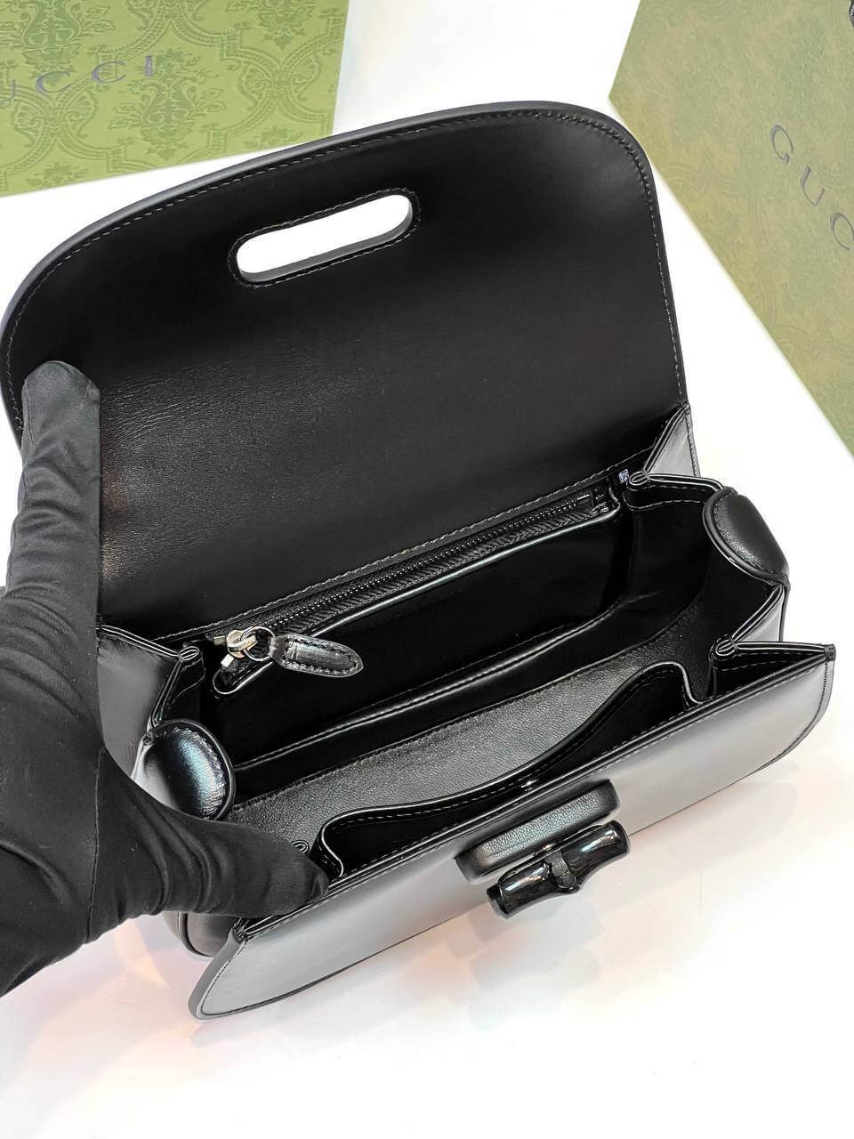 Gucci Bamboo 1947 mini top handle bag black