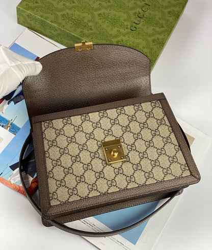 Gucci Ophidia small top handle bag Beige and ebony GG Supreme canvas