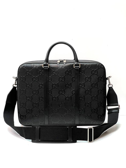 Gucci GG embossed Men's briefcase black