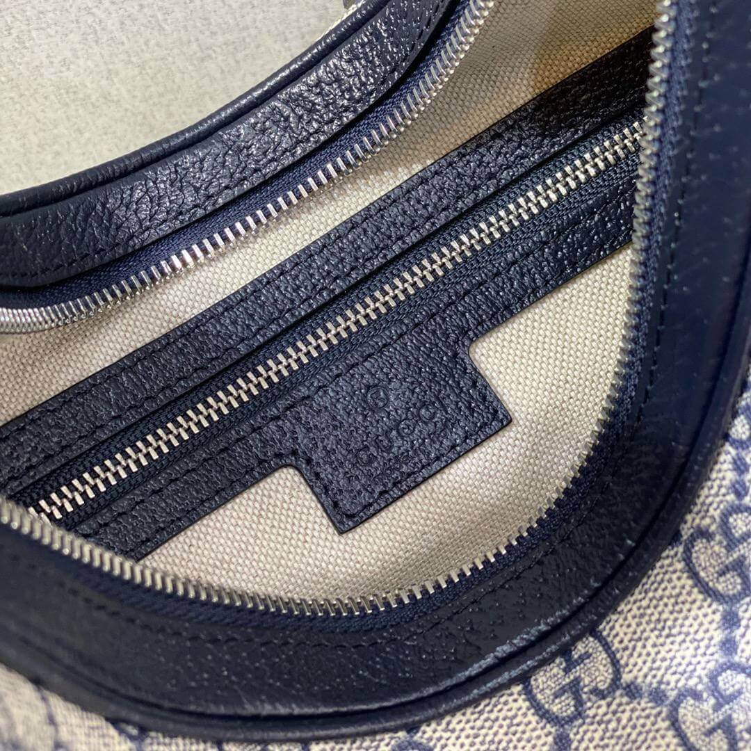 Gucci Attache small shoulder bag Beige and blue GG Supreme canvas