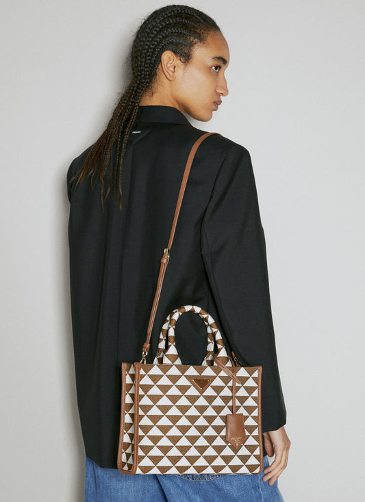 Prada Women Small Symbole Embroidered Handbag