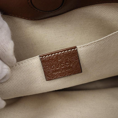 Gucci Horsebit GG Canvas Handbag Tote Bag Canvas Leather Beige Brown 868608