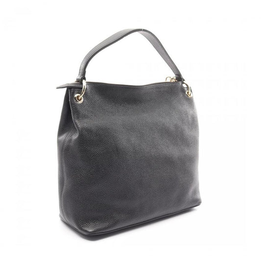 Gucci Soho Interlocking G Handbag Leather Black Tassel 2way