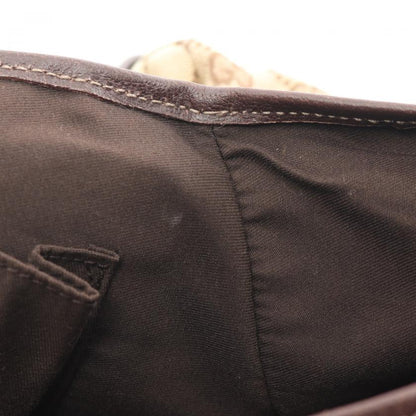 Gucci Abby GG Canvas Shoulder Bag Canvas Leather Beige Dark Brown 881516