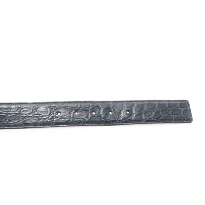 Gucci Interlocking G Belt Leather Navy Croc Embossed 885063