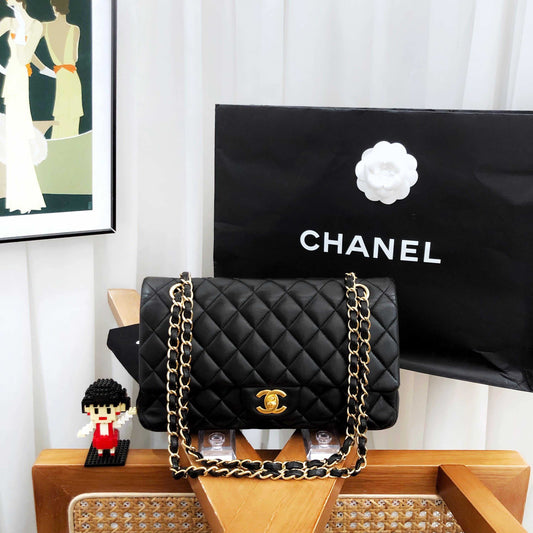 Chanel CF Black Quilted Leather Shoulder Bag
