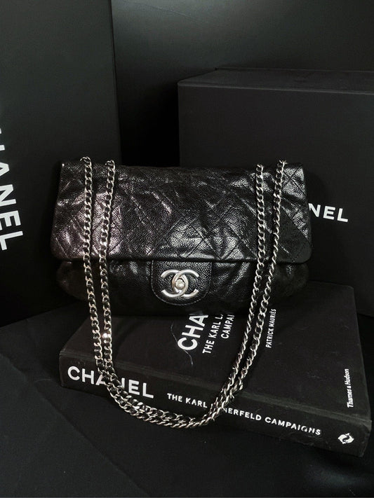 Chanel Caviar Limited Flap Bag Black Shoulder Bag