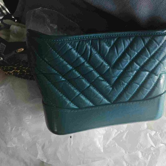 Chanel Chevron Green Shoulder Bag