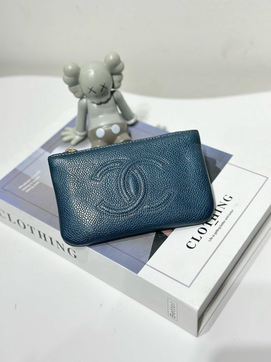 Chanel Caviar Wallet Blue 27-Series