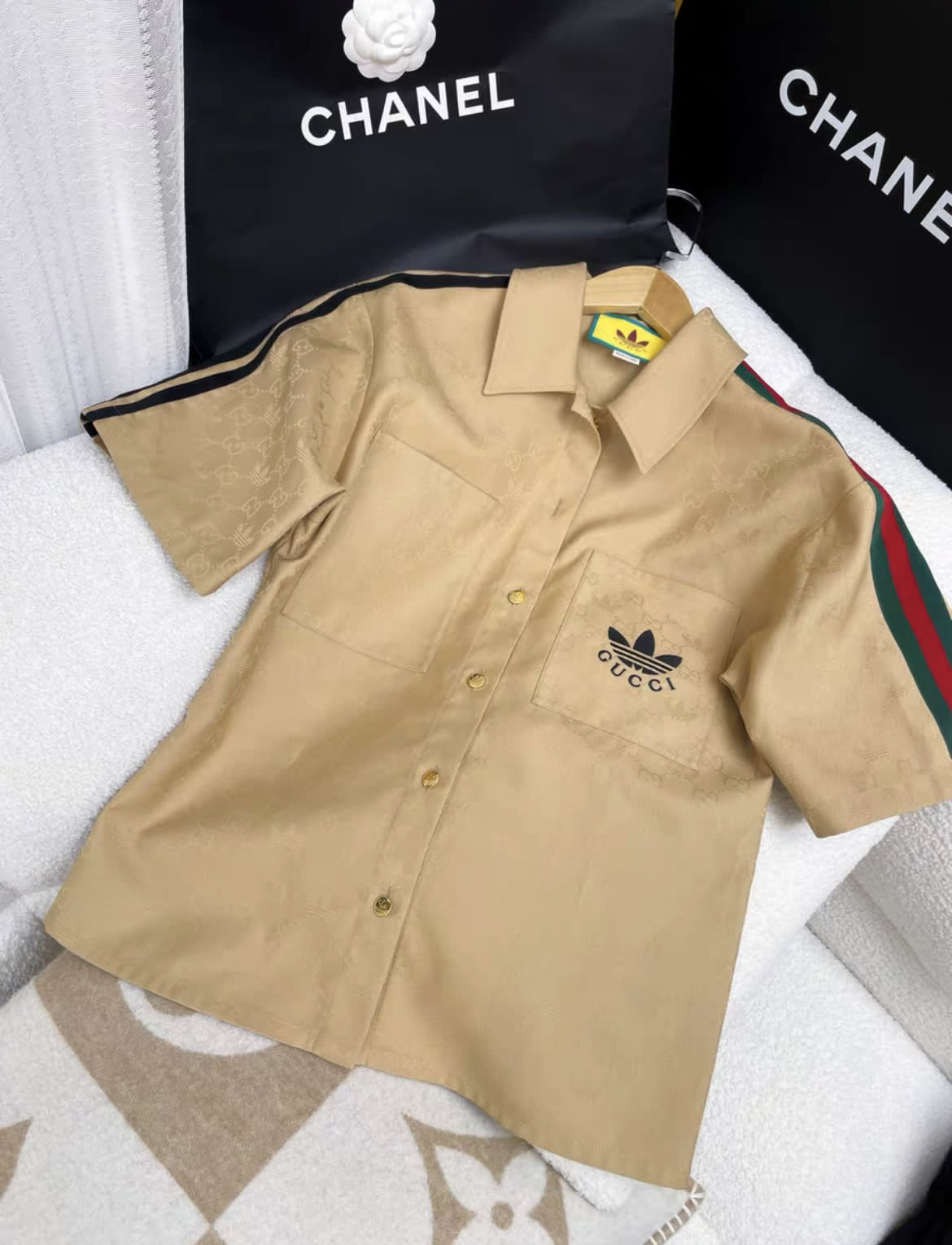 Adidas x Gucci Trefoil Jacquard Shirt