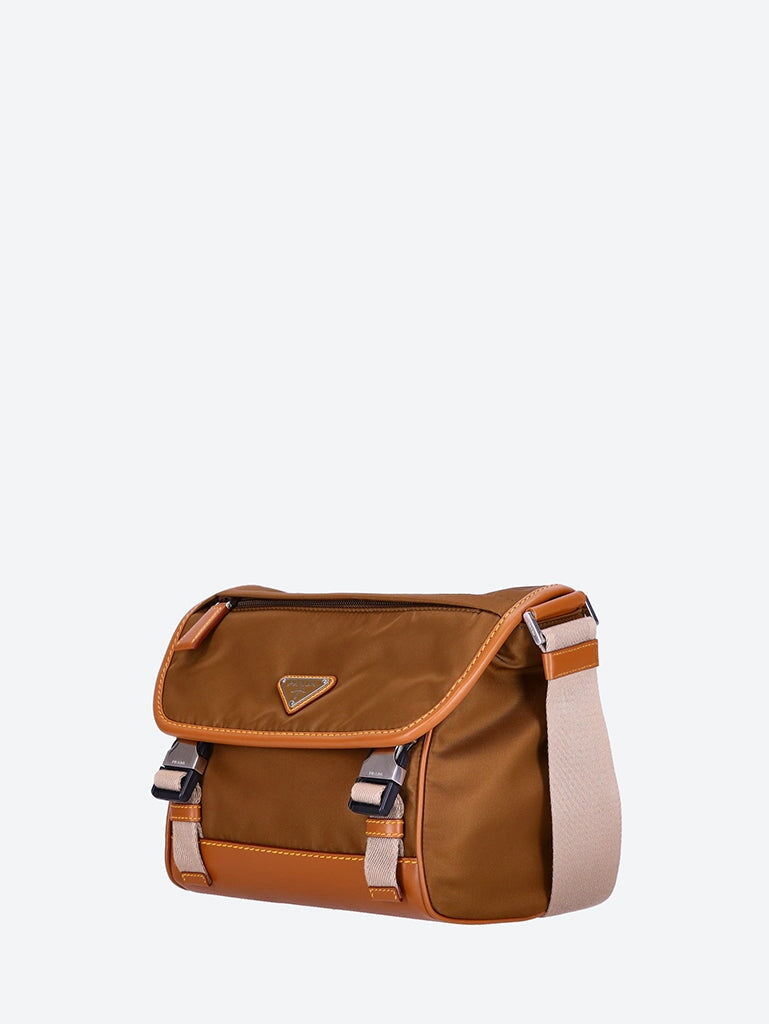 Prada Men Re-Nylon And Leather Shoulder Bag