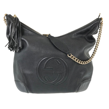 GUCCI Soho Interlocking G Fringe Tassel Chain Shoulder Bag