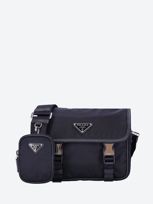 Prada Men Saffiano Fabric Leather Handbag