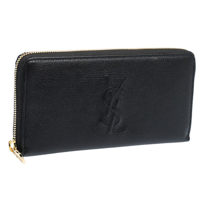 Saint Laurent Black Belle De Jour Leather Zip Around Wallet 568995