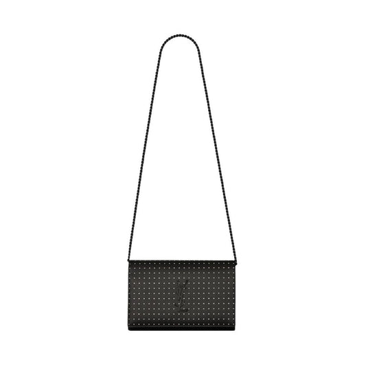 Saint Laurent Kate Monogram Grain De Poudre Black Leather Crossbody 377829