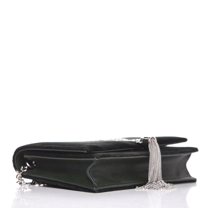 Saint Laurent Monogram Kate Tassel Crystal Green Velvet Cross Body 491521