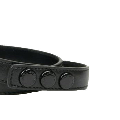 Saint Laurent Le Trois Clous Double Wrap Black Leather Studded Bracelet 415293