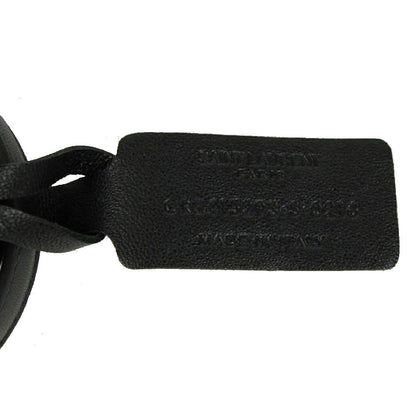 Saint Laurent Le Trois Clous Double Wrap Black Leather Studded Bracelet 415293