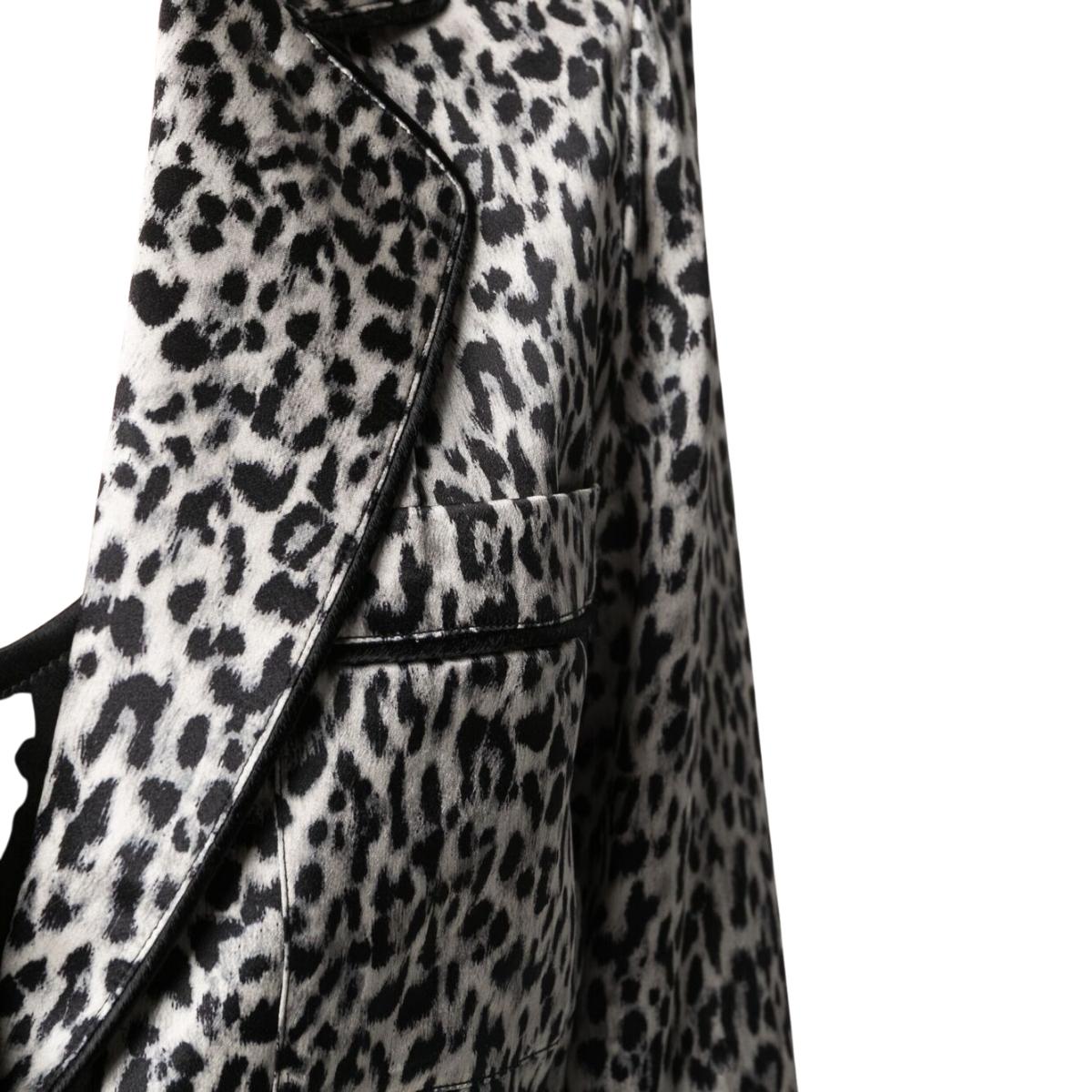 Leopard-pattern Silk Blazer