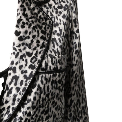 Leopard-pattern Silk Blazer
