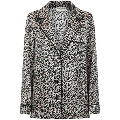 Leopard-pattern Silk Blazer