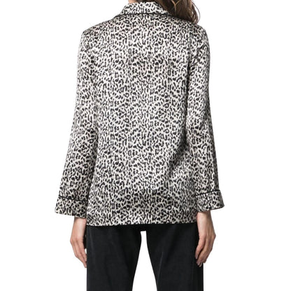 Leopard-pattern Silk Blazer