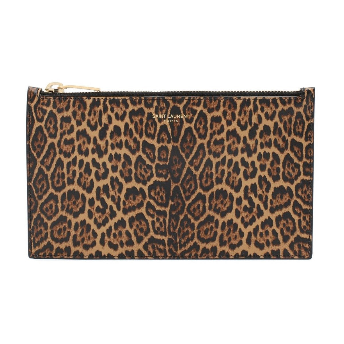 Saint Laurent Leopard Printed Calfskin Leather Small Pouch 635097