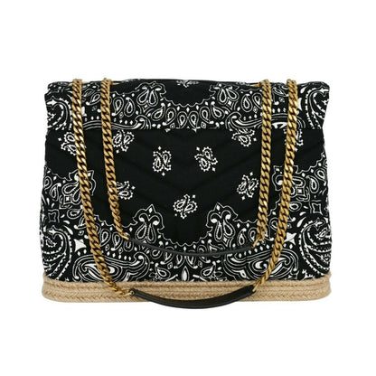 Saint Laurent Loulou Black Paisley Quilted Monogram Medium Shoulder Bag 487216