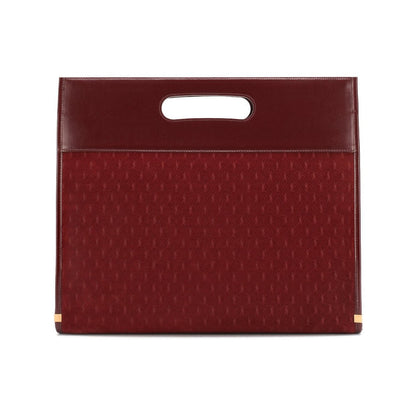 Saint Laurent Monogram King Palm Red Suede Tote Handbag 579609
