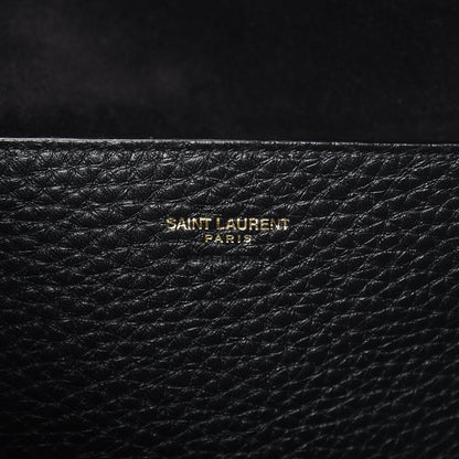 Saint Laurent Patti Black Grained Calfskin Leather Tote 553751