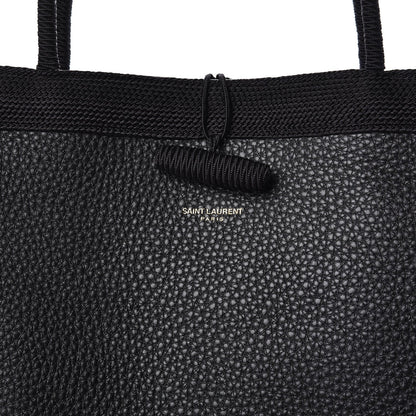 Saint Laurent Patti Black Grained Calfskin Leather Tote 553751