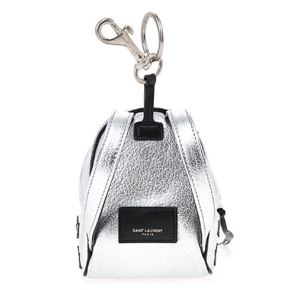 Saint Laurent Silver/Black Unisex Zip Backpack Key Chain Black Stars 441914