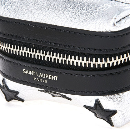 Saint Laurent Silver/Black Unisex Zip Backpack Key Chain Black Stars 441914