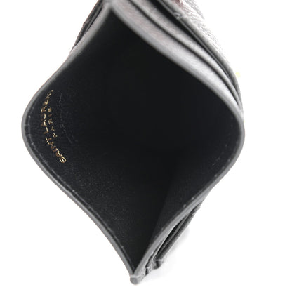 Saint Laurent Storm Grey Grain De Poudre Monogram Card Holder 423294