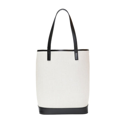 Saint Laurent Teddy White Coated Linen Drawstring Bucket Bag 551595