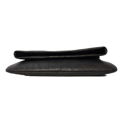 Saint Laurent West Hollywood Black Leather Croc Embossed Clutch 601313