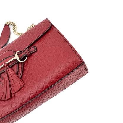 Emily Guccissima Red Leather Chain Shoulder Bag