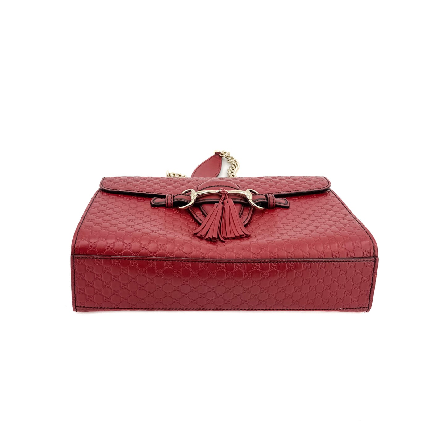 Emily Guccissima Red Leather Chain Shoulder Bag