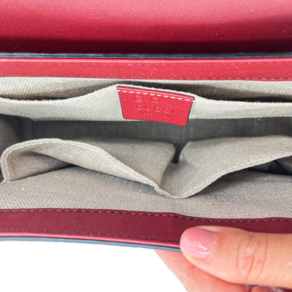 Emily Guccissima Red Leather Chain Shoulder Bag