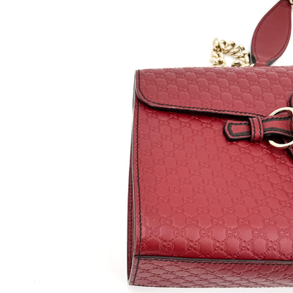 Emily Guccissima Red Leather Chain Shoulder Bag