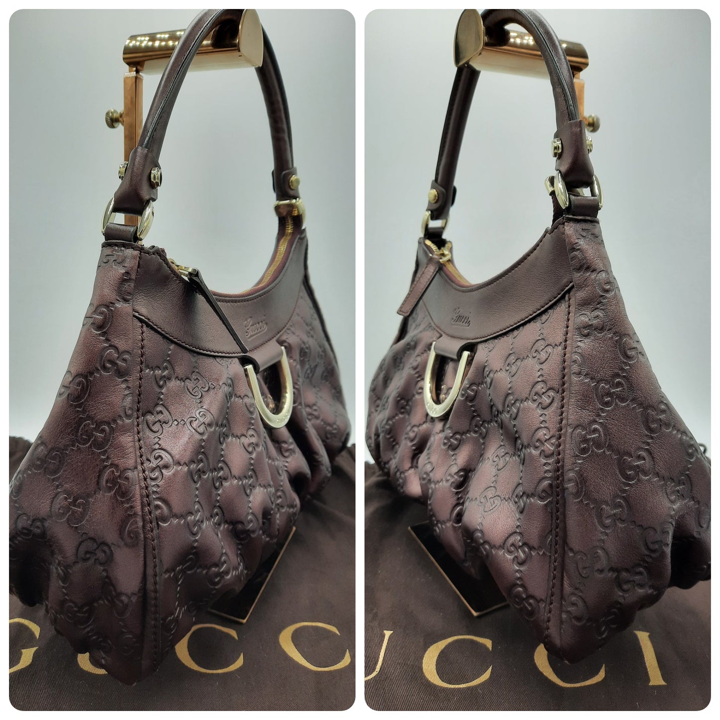 Guccissima D Burgundy Leather