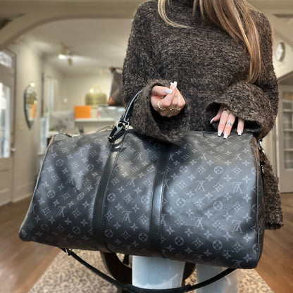 Louis Vuitton Monogram Eclipse Keepall Bandouliere 55