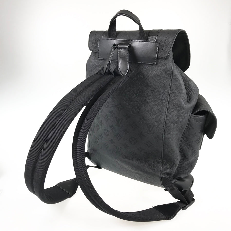 LOUIS VUITTON Monogram Taurillon Clemence Christopher MM Backpack Backpack