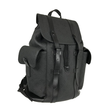 LOUIS VUITTON Monogram Taurillon Clemence Christopher MM Backpack Backpack