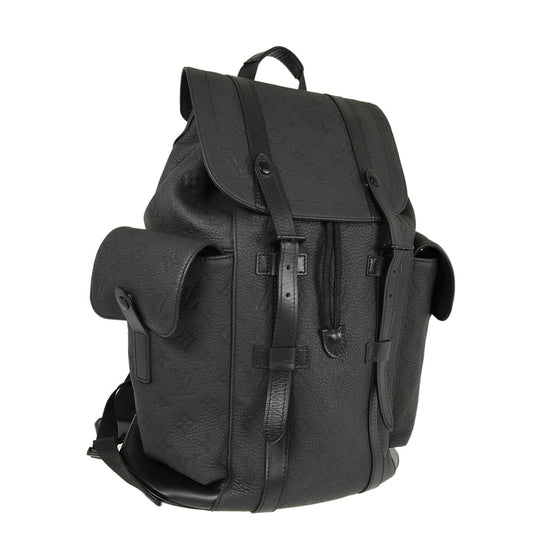 LOUIS VUITTON Monogram Taurillon Clemence Christopher MM Backpack Backpack