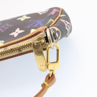 LOUIS VUITTON Multicolor Pochette Accessoires Pouch Black M92648 LV Auth 20741