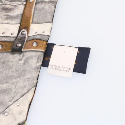 LOUIS VUITTON Bando Scarf Silk Black Gray LV Auth am2335s