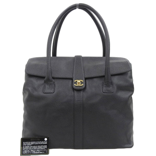 Chanel Caviar Skin Coco Mark Turn Lock Shoulder Bag
