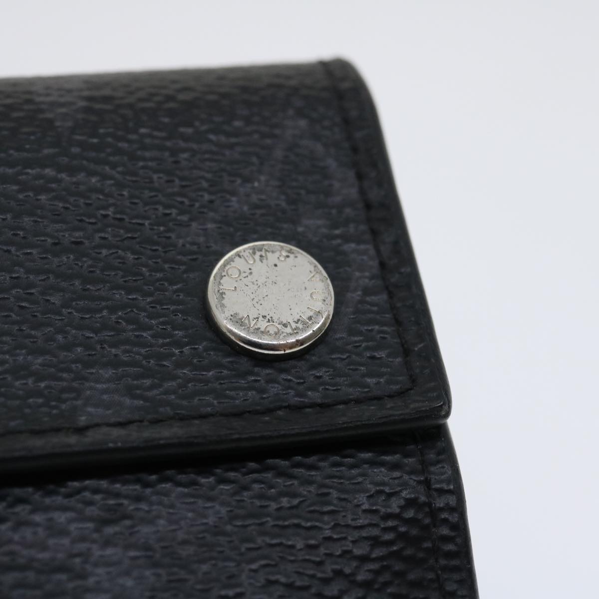 LOUIS VUITTON Monogram Eclipse Discovery compact wallet Wallet M67630 Auth tp320